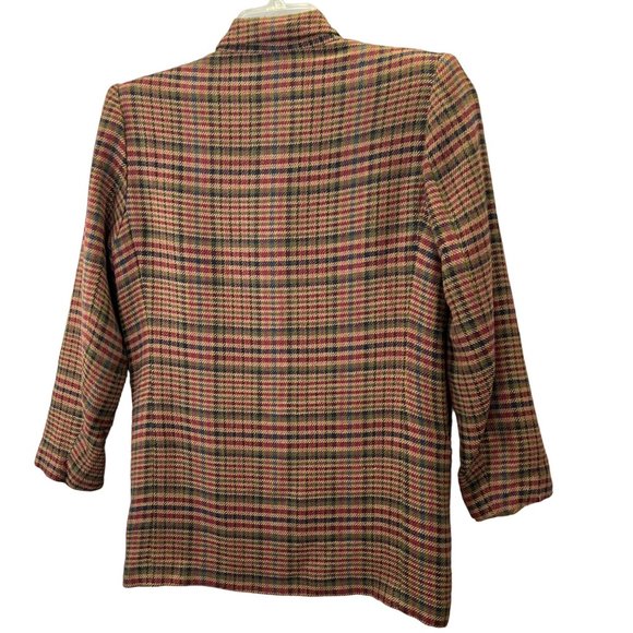 Vintage Thats Me Blazer size 5/6 M Plaid Tan Brown Pockets Lined Academia - Picture 3 of 5